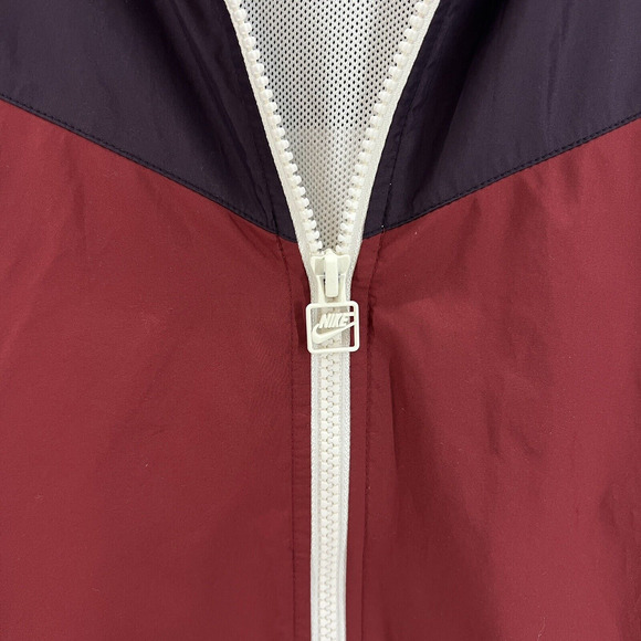 Nike Windrunner Windbreaker Jacket Youth XL Red White Hooded Color Block - Picture 3 of 5